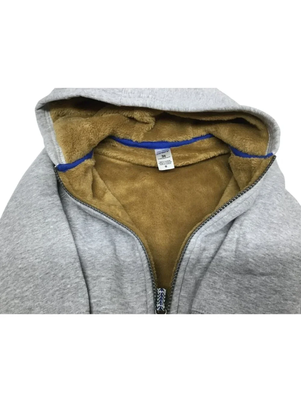 Carters 3T Cozy Faux Fur Lining Cold Weather Zip Up Gray Hoodie